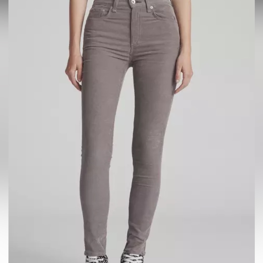 Rag & Bone — High Rise Nickle Grey Corduroy Pants